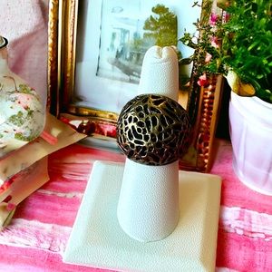 RARE Vintage Bronze Kendra Scott Ulyssa Rochelle Dome Filigree Ring